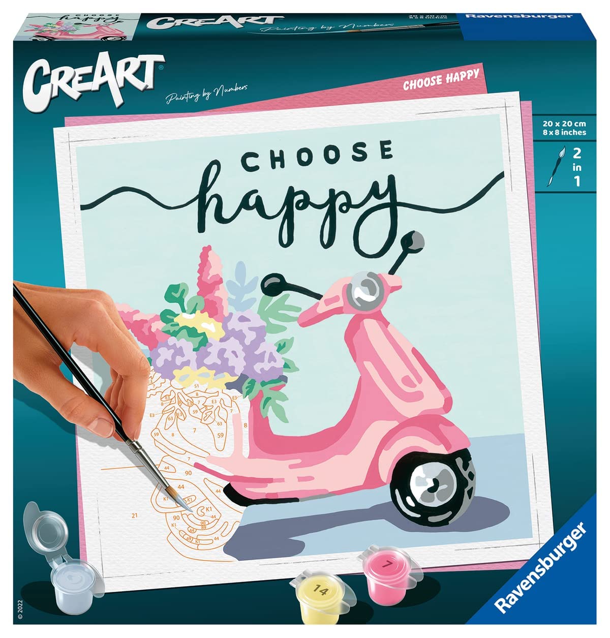 Ravensburger Choose Happy Paint by Numbers Kit for Adults - 20125 - Painting Arts and Crafts for Ages 12 and Up Ravensburger