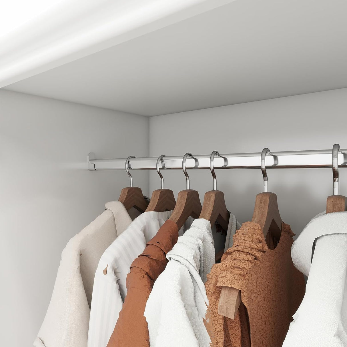 ClassyCabin Single Door Armoire Wardrobe Closet: Wardrobe Closet with Mirror Simple Storage Wardrobe Cabinet with Hanging Rod Modern Closet Organizers and Storage for Bedroom Office White ClassyCabin