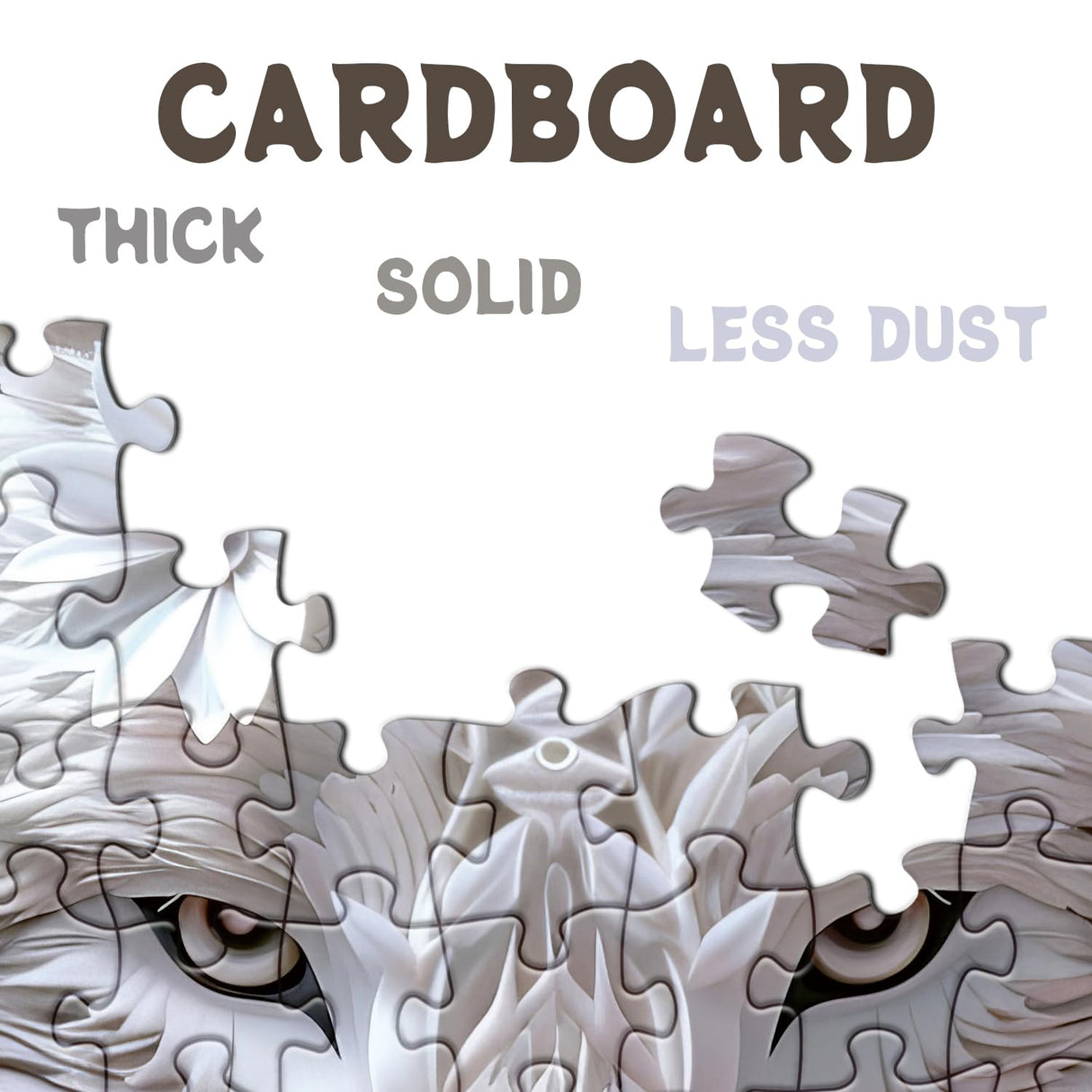 Impossible Flower Wolf Puzzles for Adults 1000 Pieces, Hard Difficult Animals White Jigsaw Puzzles, Floral Winter Wolves Art Puzzles BBOLDIN