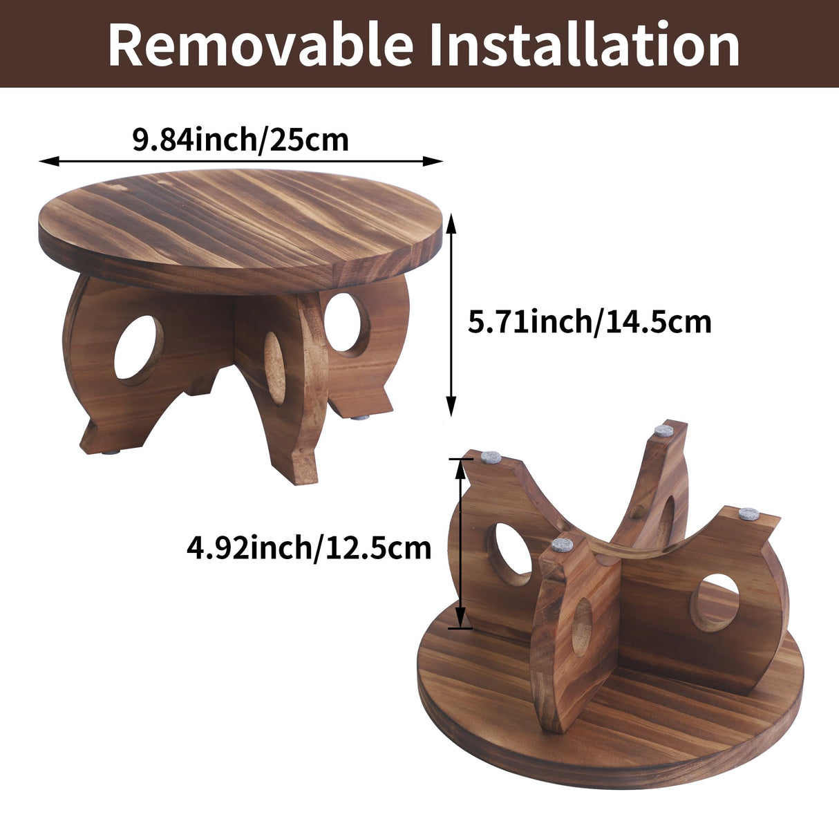 VZODESR Plant Stand Indoor Wooden Plant Stool Round Stand Risers for Decor Plant Pedestal Stand Farmhouse Rustic Decorative Display Flower Holder Pedestal Board Brown VZODESR