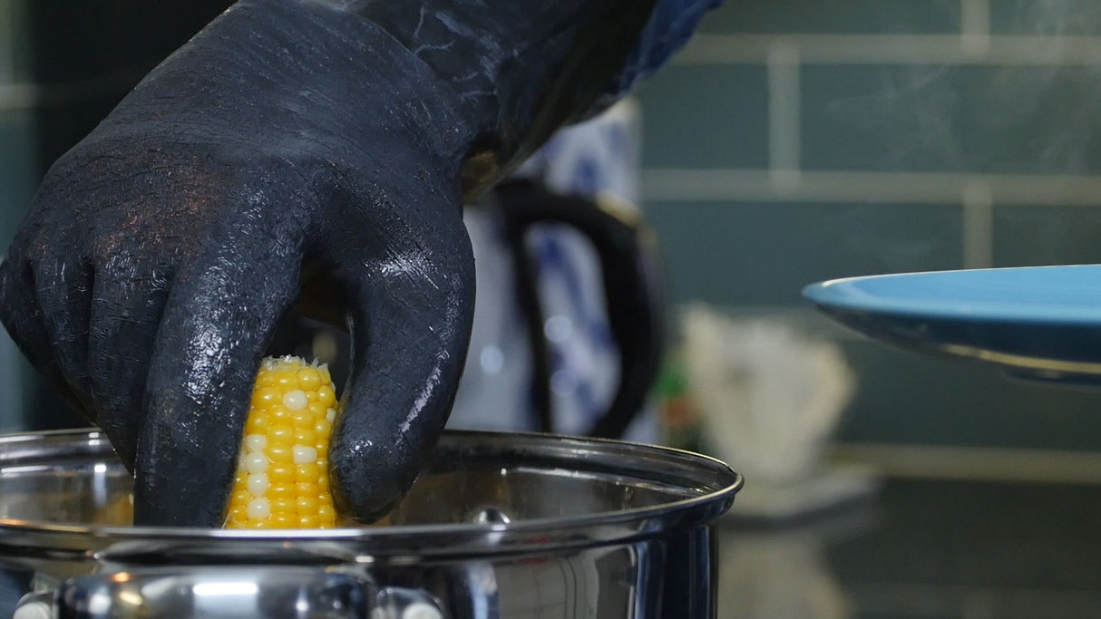 Artisan Griller BBQ, Smoker & Oven glove- Insulated Heat Resistant for Fryer & Kitchen. Great Barbecue Smoking Oyster Mitt–Turkey Fryer, Oil,Fire & Water resistant -(Size 10/XL – Black neoprene) ARTISAN GRILLER REDEFINING OUTDOOR COOKING