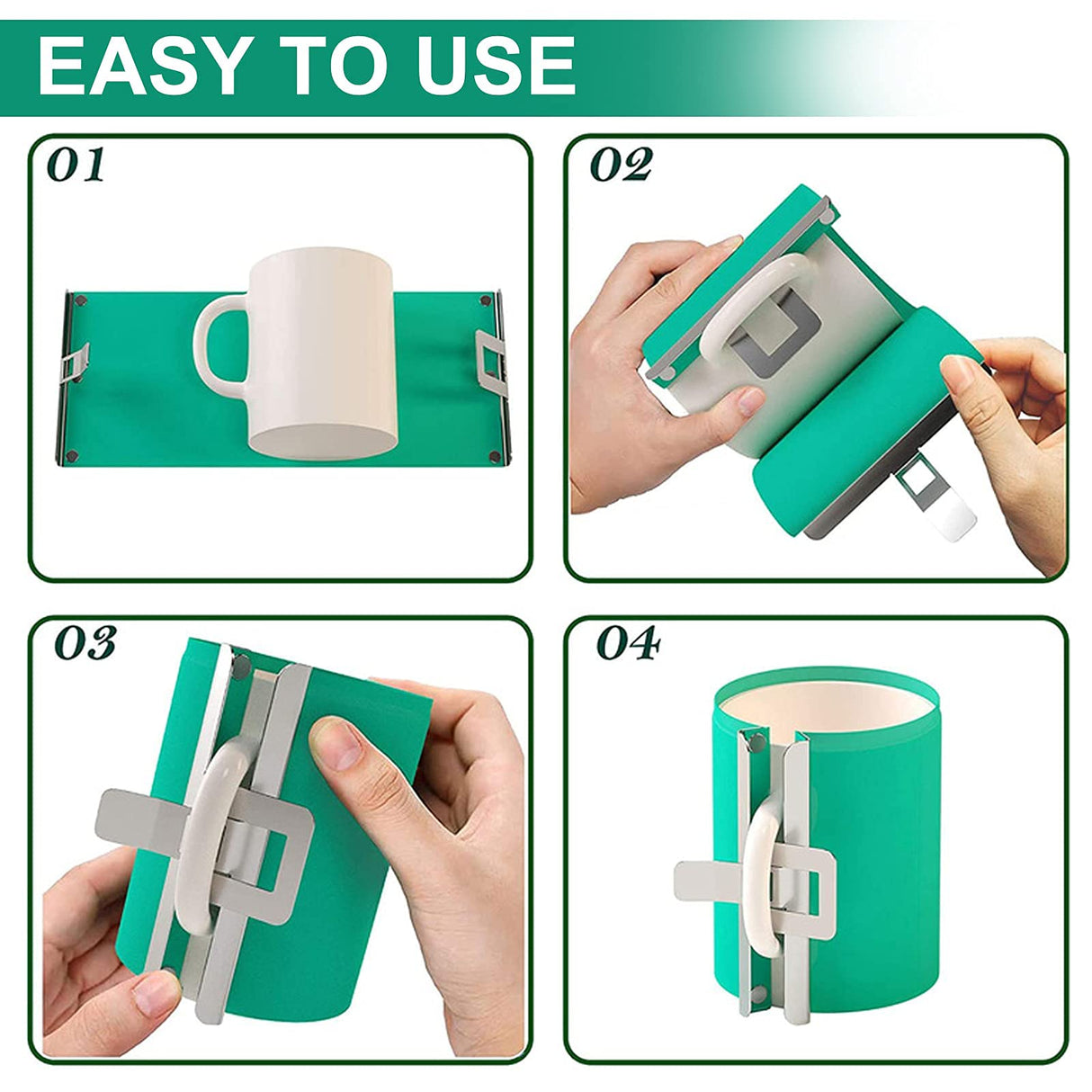 VERSAINSECT icone Sublimation Mug Wrap for Oven, 15 oz and 11 oz Silicone Mug Clamp, Silicone Mug Wrap for Printing Mugs 3D Sublimation Mug Press Heat Transfer Machine CosArt