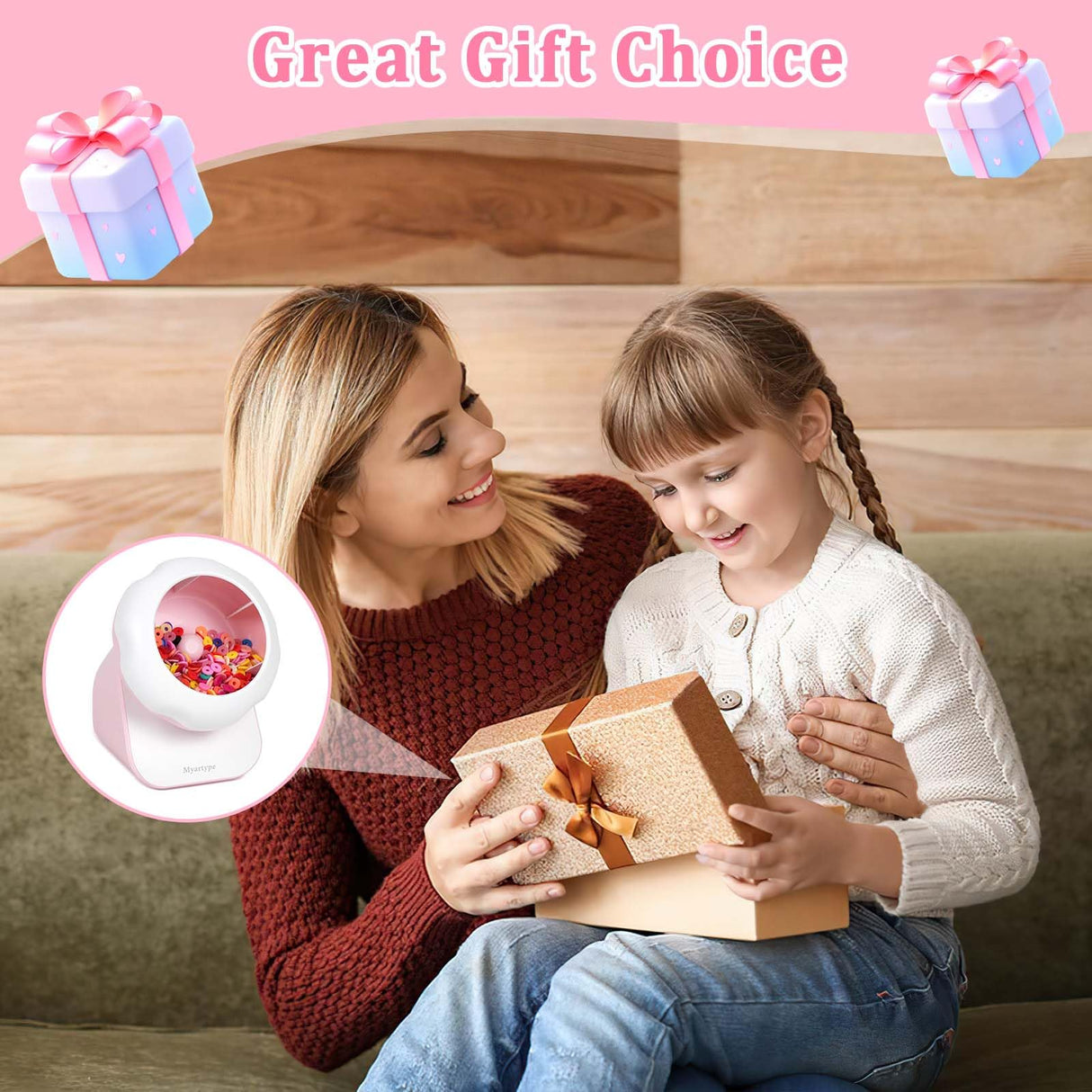 Myartype Clay Bead Spinner and Seed Bead Spinner, 2-in-1 Electric Bead Spinner for Jewelry Making, Bracelet Spinner and Necklace Making Machine with Bead Needles and Thread (Pink) Myartype