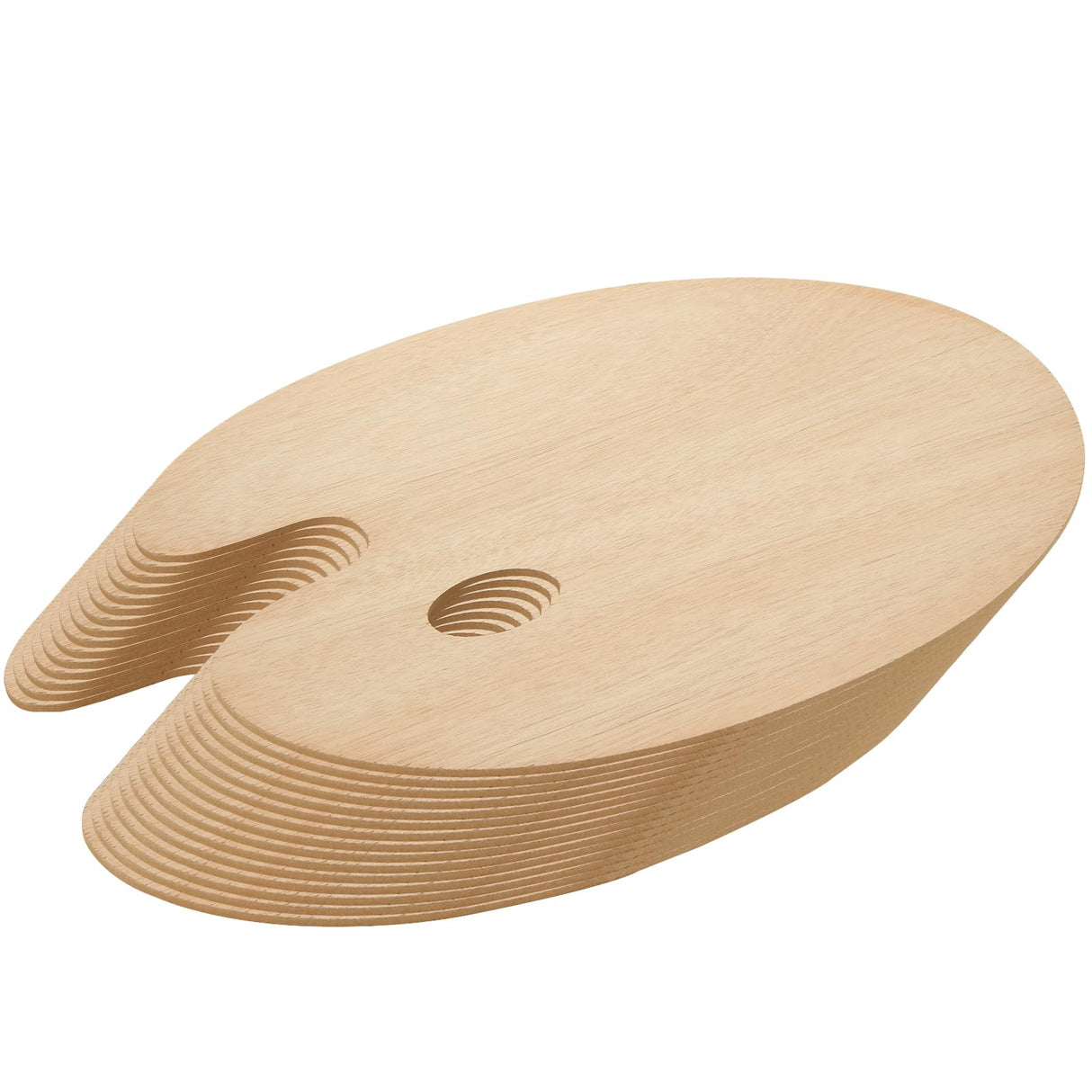LOYORTY 15 Pack Wood Painting Palette, Oil Wooden Paint Palette, Oval-Shaped Artist Painting Palette with Thumb Hole, Art Pallet for Painting (12 x 16 Inches) LOYORTY