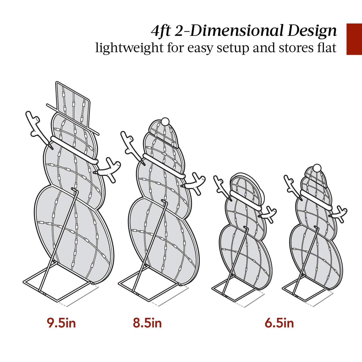 Best Choice Products 4ft 4-Piece 2D Lighted Christmas Snowman Family Set, Large Outdoor Yard Decor Holiday Decoration w/ 160 Twinkling LED Lights Best Choice Products