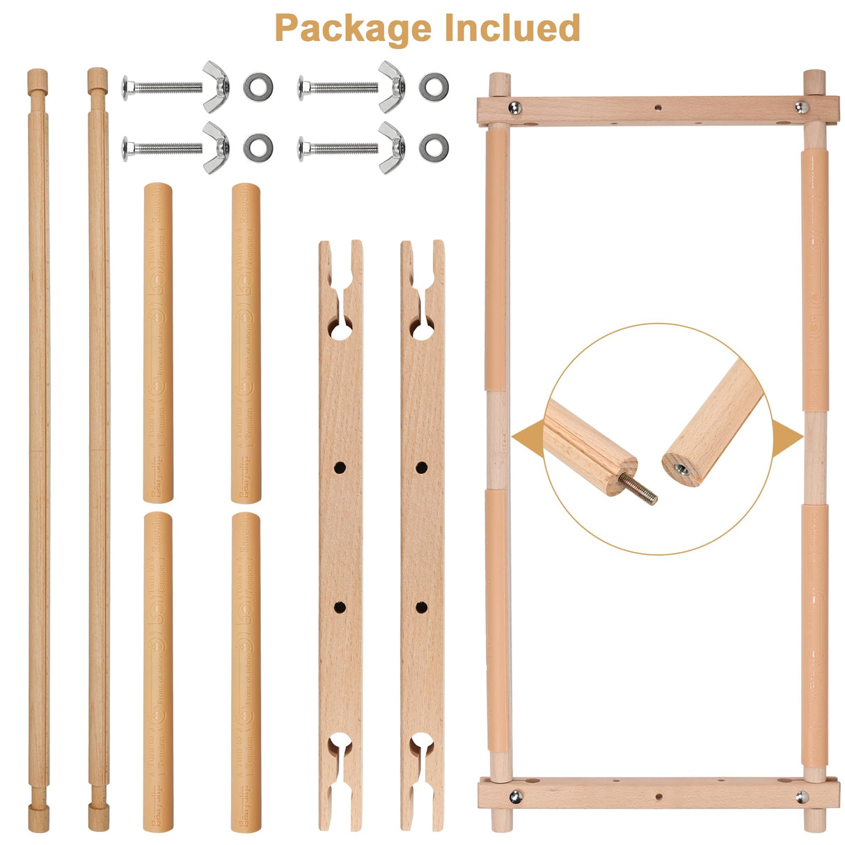 Embroidery Tapestry Scroll Frame, Detachable Cross Stitch Frame, Scroll Embroidery&Quilting Holder for Cross Stitch, Needlepoint, and Sewing Projects (30.31inch*11.8inch) guofa