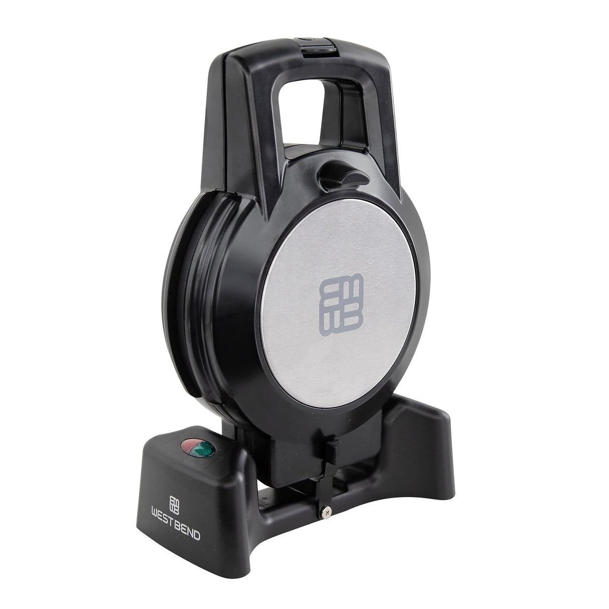 West Bend Belgian Waffle Maker, Makes 7-Inch Waffles, 180-Degree Flip with PTFE-Free Non-Stick Plates, Vertical Storage and Non-Skid Rubber Feet, 1000-Watts, Black West Bend