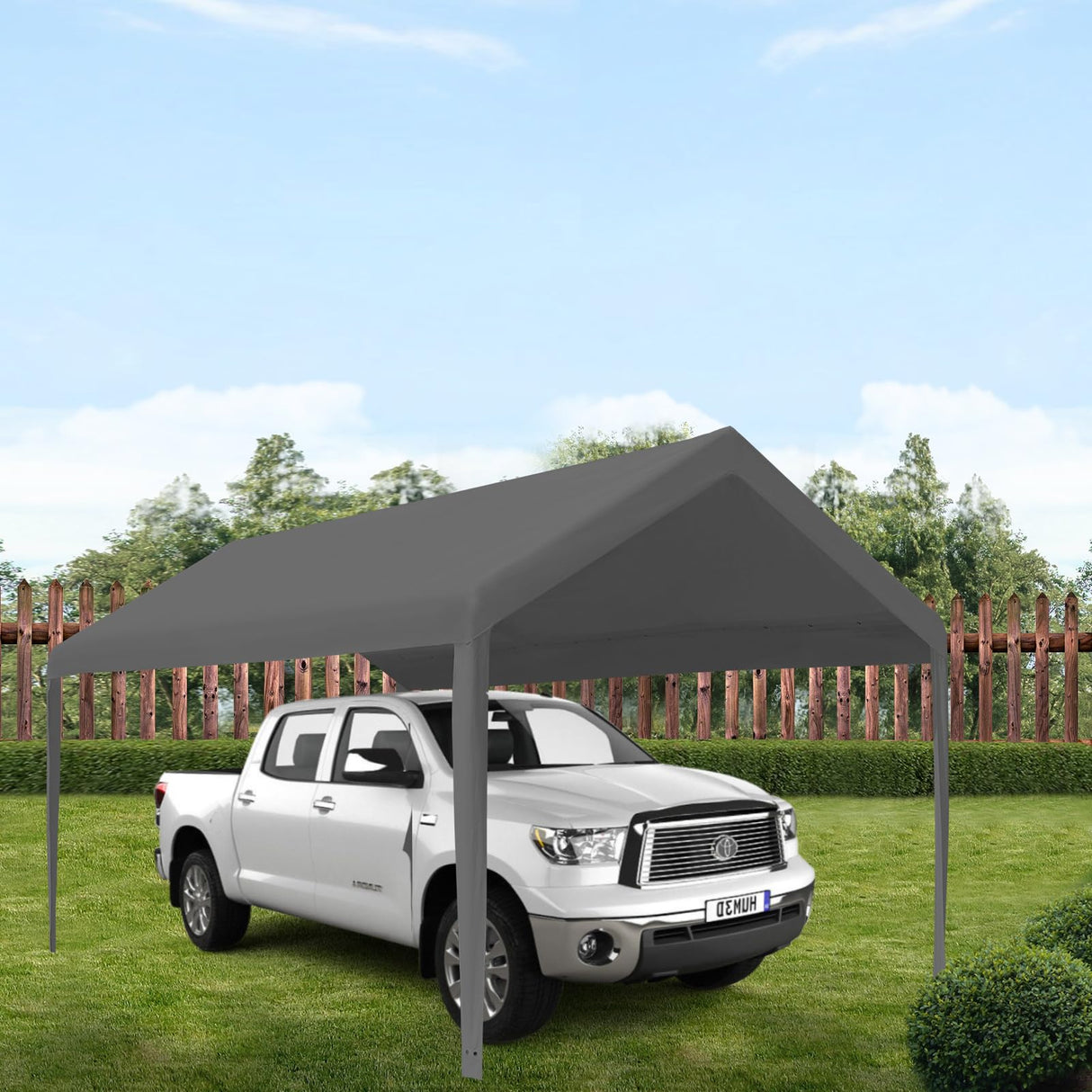 Mergrim 10' x 20' Carport Canopy Replacement Cover with Ball Bungees, 180g Heavy Duty Tarp for Most 10'x20' Carport Frame, Top Cover Only, Frame is Mergrim