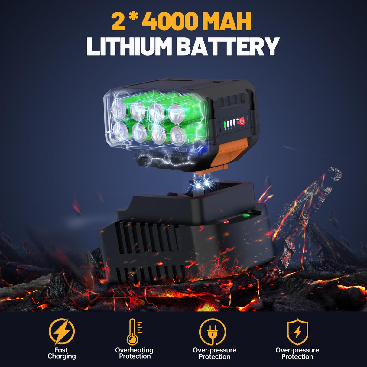 ALIESTFDNO 1/2 inch Cordless Impact Wrench, with Max TRQ (800N.m) 590Ft-lbs Brushless Electric Impact Gun, 2 x 4000mAh Battery, 4 Sockets, 3000RPM High TRQ Impact Driver for Home Car Truck Mower ALIESTFDNO