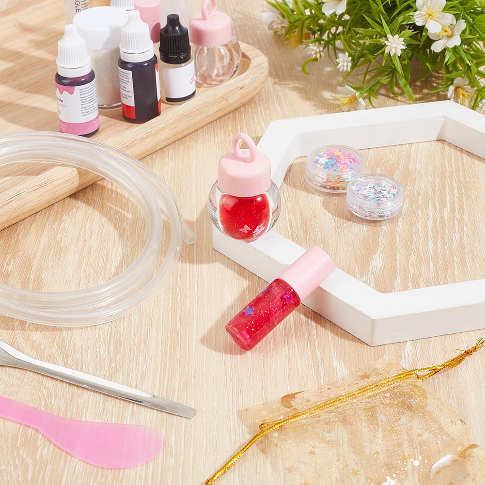 WEBEEDY DIY Lip Gloss Making Kit for Beginners,48 Pcs Fun Lip Gloss Kit to Make Your Own Lipgloss,Beginner Moisturizing Lipgloss Handmade Set for Women DIY Makeup Supplies Set Gift WEBEEDY