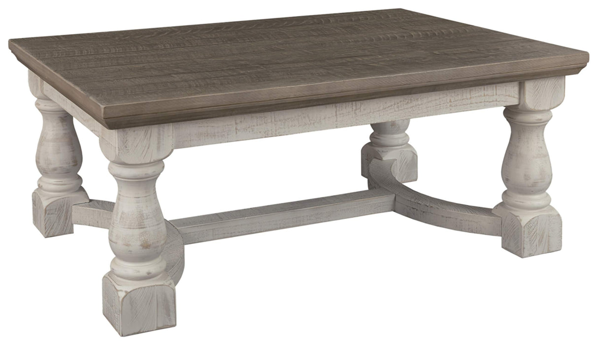 Signature Design by Ashley Havalance Farmhouse Rectangular Coffee Table, Gray & White with Weathered Finish Signature Design by Ashley