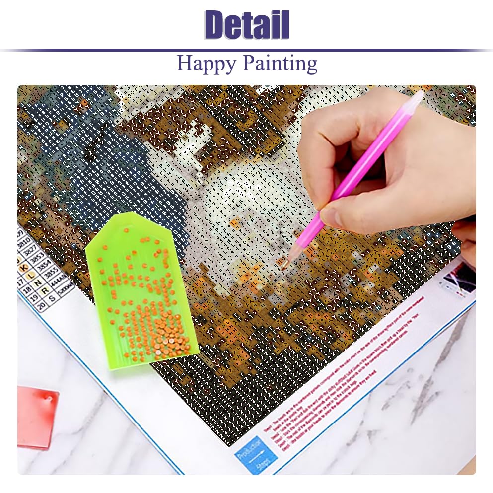 Canrichshop 6 Packs Halloween 5D Diamond Art Painting Kits for Adults,Ghost Diamond Painting Kits for Beginners,Halloween Full Drill Diamond Dots,Gem Art Crafts for Adults Wall Decor 12x16in Canrichshop