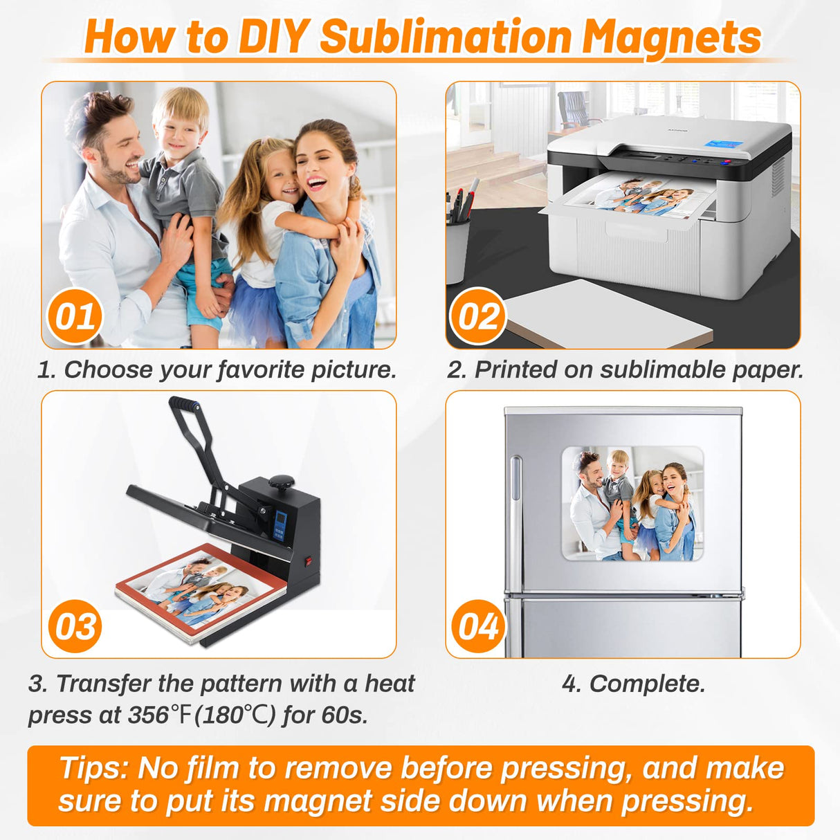 Lucomb 40 PCS Sublimation Magnets Blank, 5.5x7.5 CM Personalized Fridge Refrigerator Magnets Blanks Sublimation Magnetic Sticker Blanks Products for DIY Kitchen Microwave Office Wall Door Decorative Lucomb