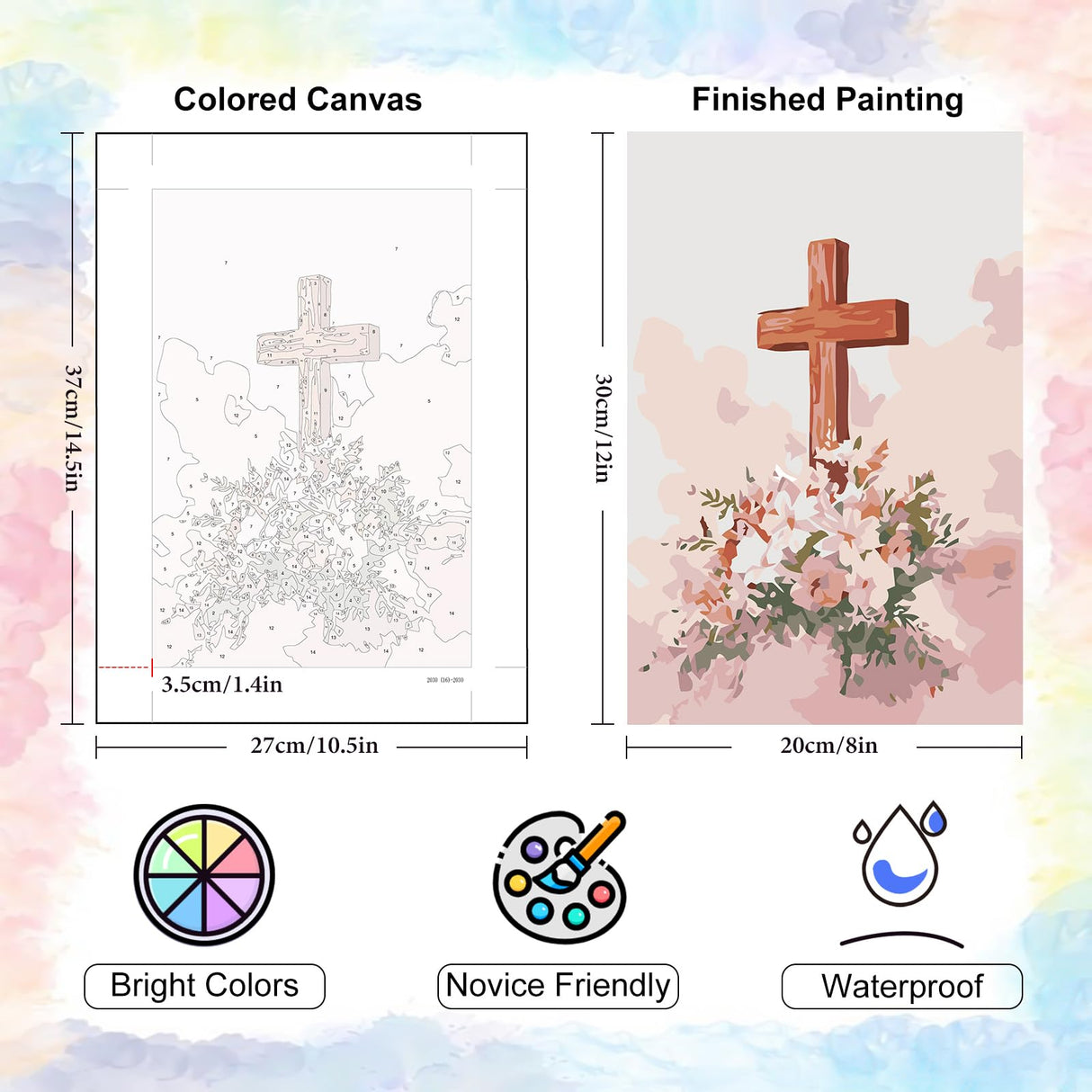 Yezavesu 6 Pack Paint by Numbers Kit for Adults Beginner 8x12 Inch, Jesus Adult Paint by Number Kits on Canvas Without Frame, DIY Acrylic Christ Religious Painting by Numbers for Home Wall Decor Gift Yezavesu