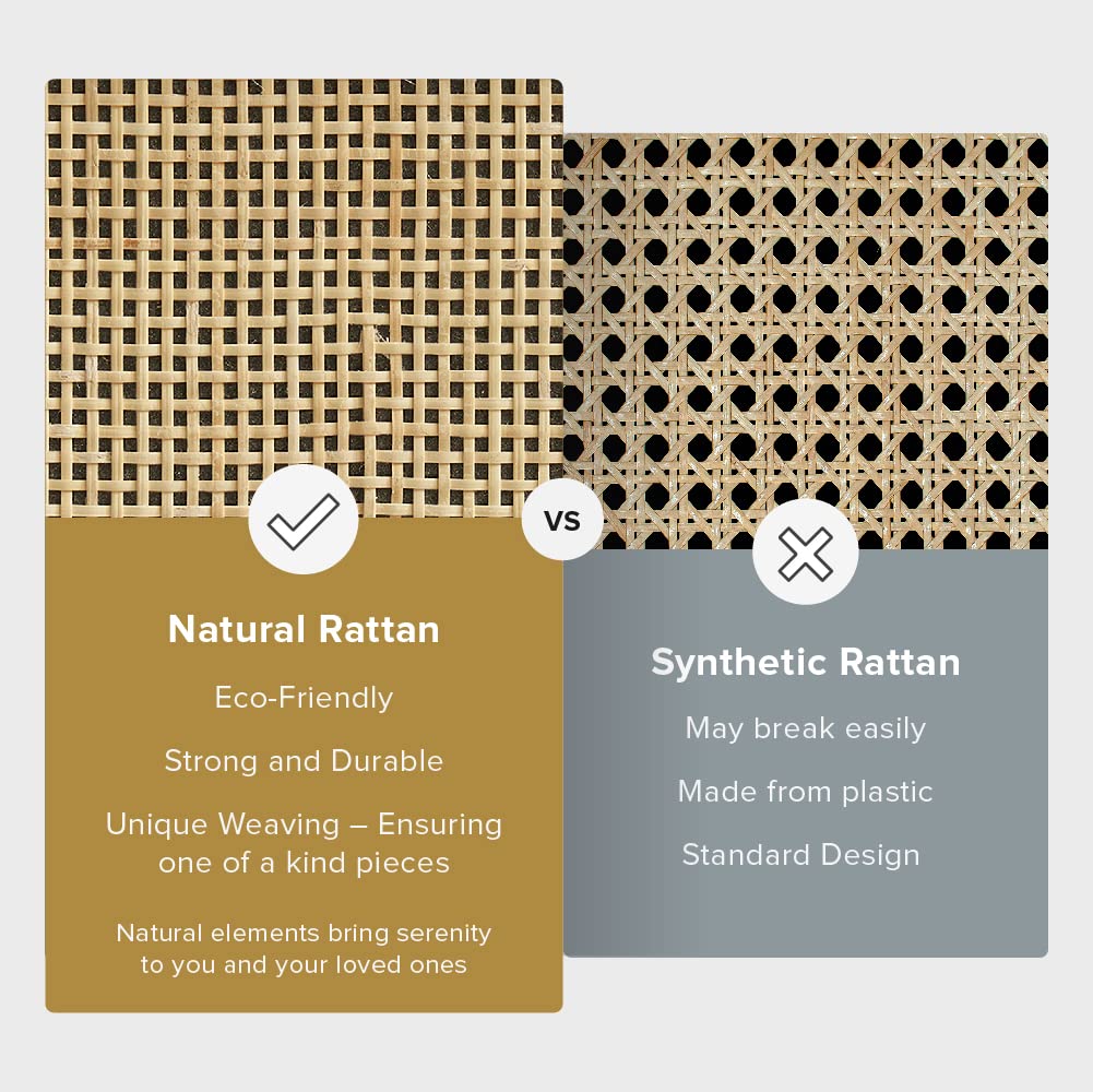 mopio Hannah Floating Nightstand, Natural Rattan Farmhouse Boho Wall Mounted Space Saving Bedside Tables, Nightstands, Drawer with Spacious Storage, for Bedroom, Living (Single) mopio