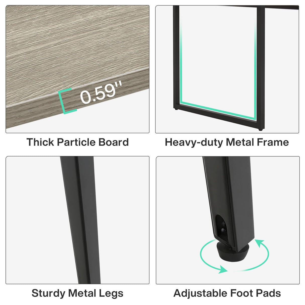 Tribesigns 8FT Conference Table, 94.48L x 47.21W x 29.52H Inches Boat Shaped Meeting Table with Rectangle Grommet, Modern Seminar Boardroom Table for Office Conference Room (Grey & Black, 8ft) Tribesigns