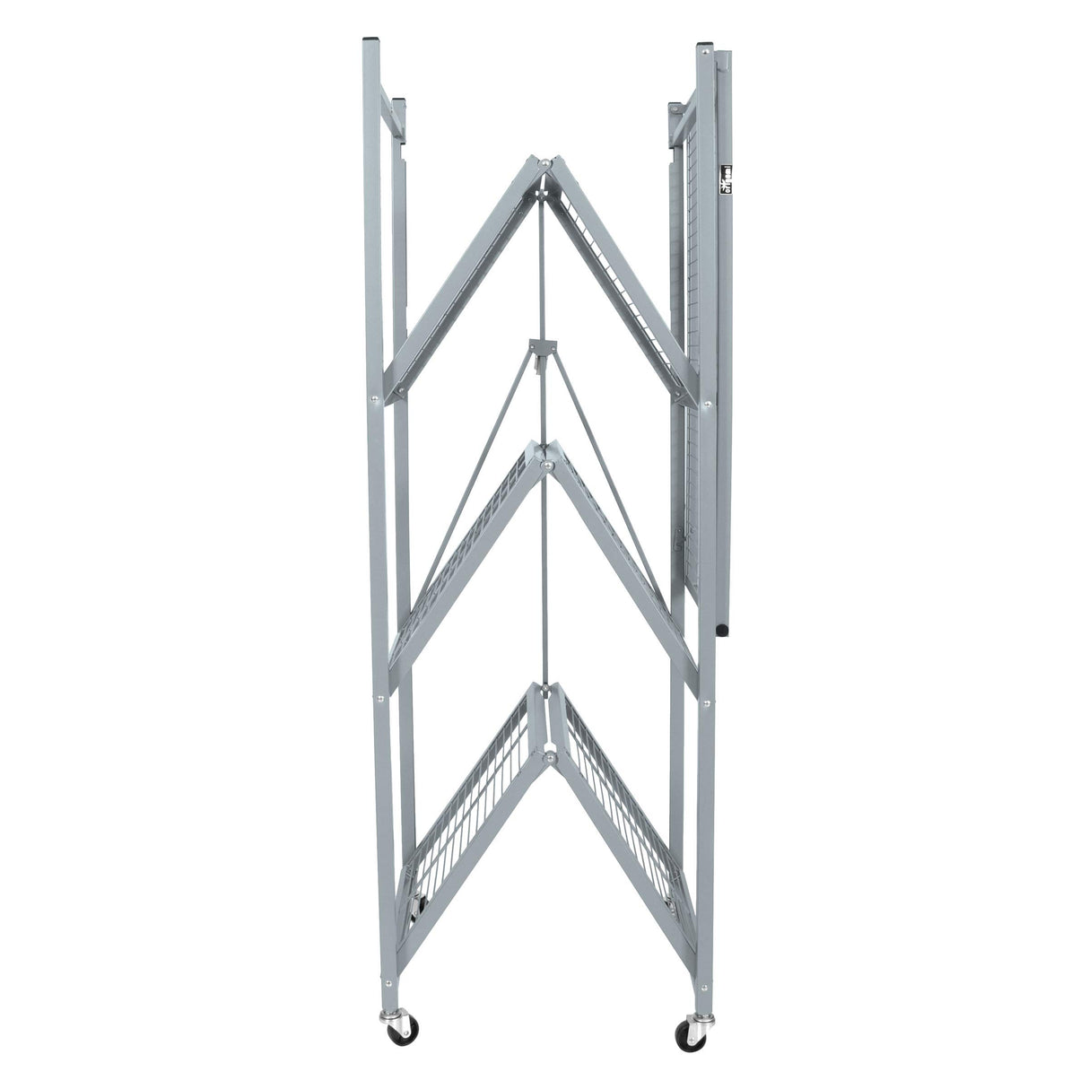Origami R5 Foldable 4-Tier Garage Shelving Heavy Duty Shelving with Wheels, Metal Storage Rack Holds 1000 pounds, Garage Storage Rack & Organization, Storage Shelving (Platinum, R5 2-Pack) Origami