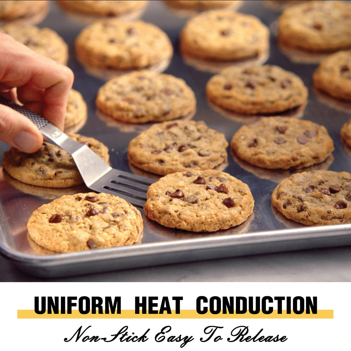 Commercial Quality Baking Sheet Pan Set, Natural Aluminum Cookie Sheet, Umite Chef Warp Resistant Nonstick Baker's Half Sheet Pan, Large Thick Cookie Tray Pans for Baking, Roasting(2 Pack, 18X13Inch) Umite Chef