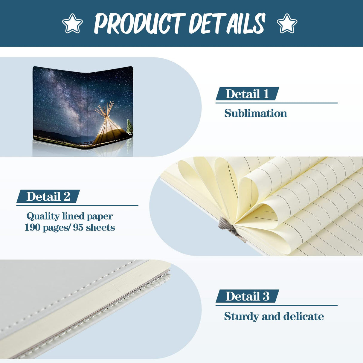 Zonon 2 Pcs Sublimation Journal Blank Notebooks A6 190 Pages Thick Faux Leather Notebooks Sublimation Notebooks Leather Sublimation Journal Notebooks for School Office Supplies, White Zonon