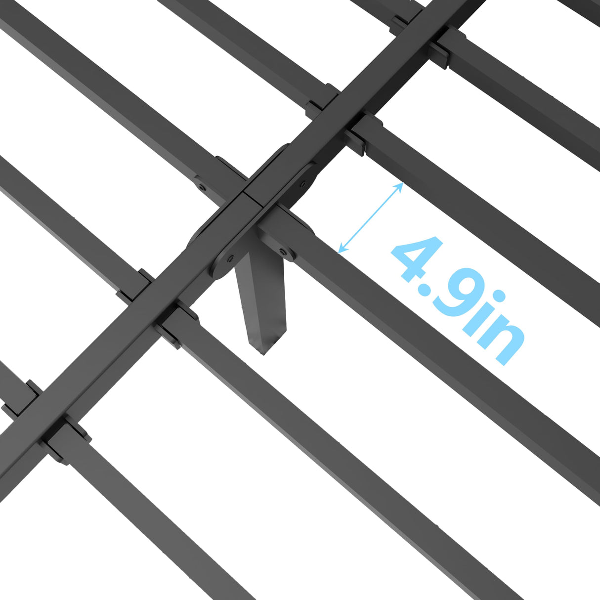 FUIOBYVV California King Bed Frame with Round Corner Edge Legs 14 inch High 3500 lbs Heavy Duty Metal Platform Bed Frame King Size No Box Spring Needed/Noise Free/Steel Slat Support/Non-Slip Black FUIOBYVV