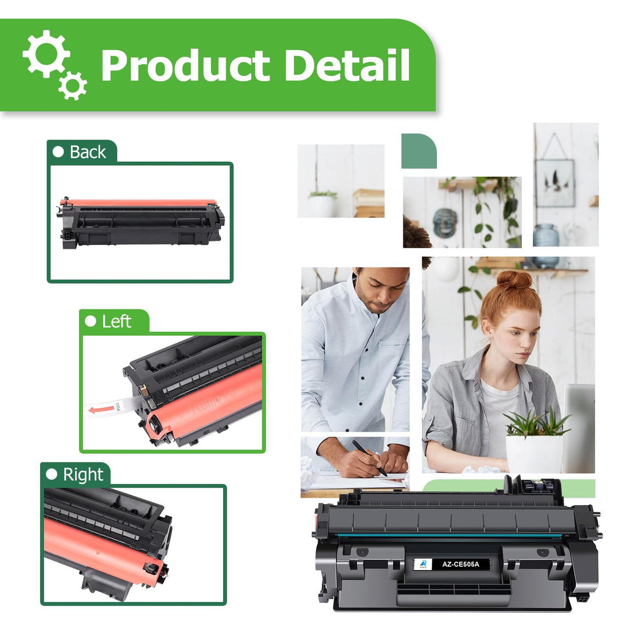 Aztech Compatible Toner Cartridge Replacement for HP CE505A 05A for HP P2035 P2035N P2055DN 2055DN 2035N P2030 P2050 P2055D P2055X 2055D 2055X Printer (Black 2-Pack) Aztech