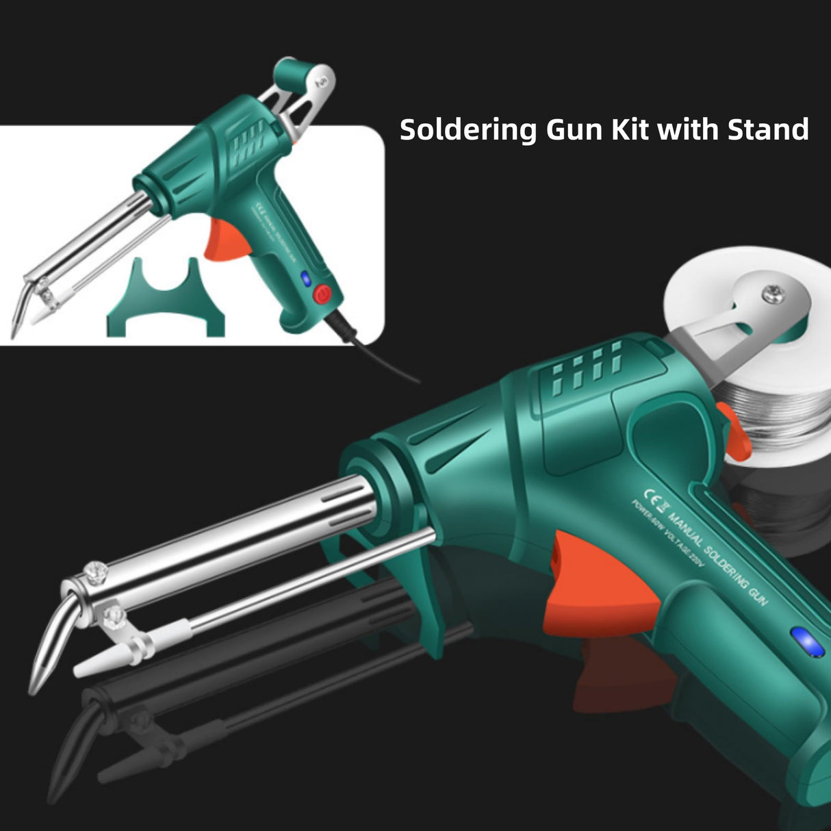 Multi-Function Soldering Iron Soldering Gun Set, 60W External Heating Soldering Gun Kit with Adjustable Temp Up to 480℃, Auto Send Tin Soldering Kit for Electronics Welding Repair DIY (5-Piece set) WoodArtSupply