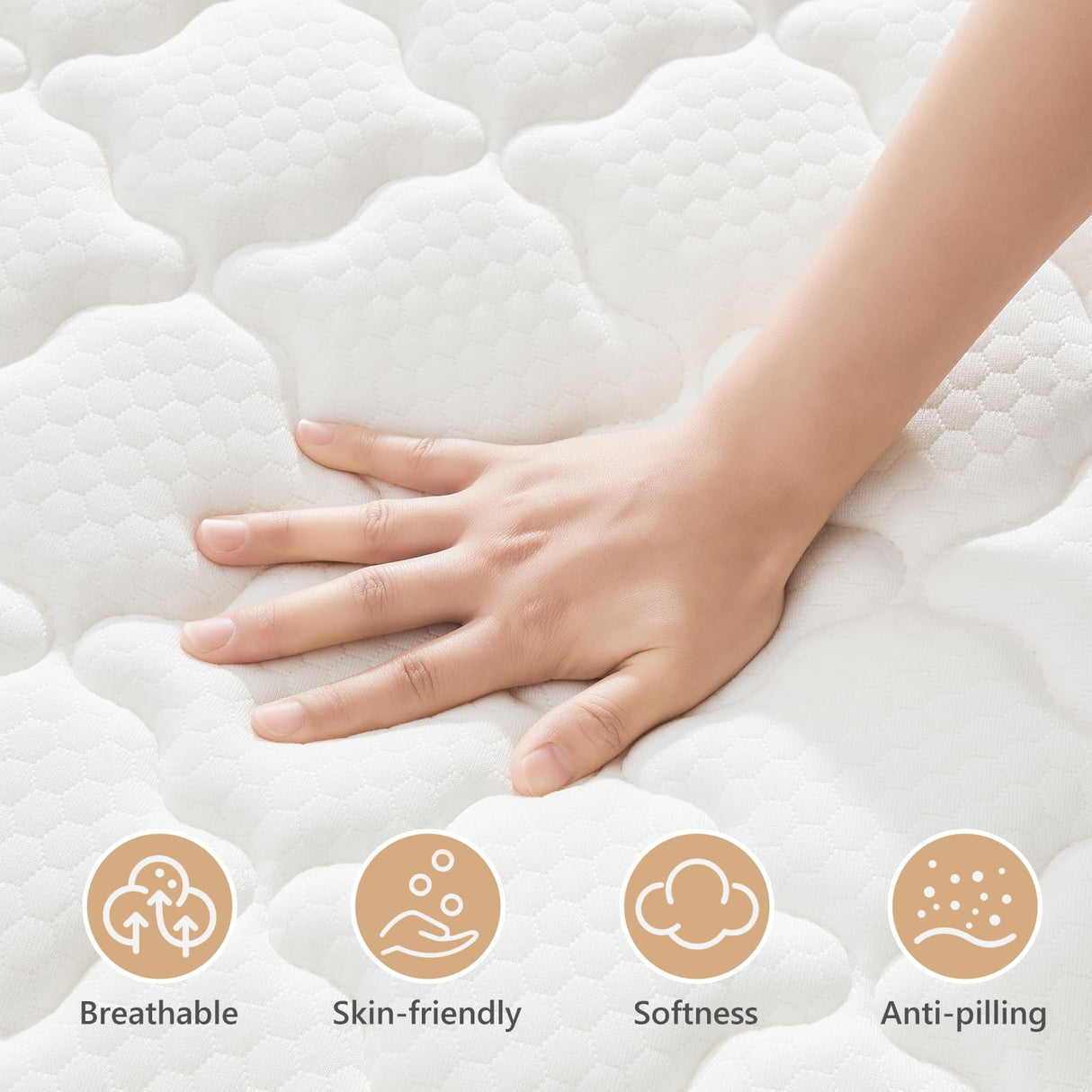 Ablyea Mattress King Size Bed 14 inch Hybrid Mattresses with Pocket Coils Springs, Pressure Relieve, Motion Isolation, Edge Support, CertiPUR-US & Oeko-TEX Certified Medium Firm Ablyea