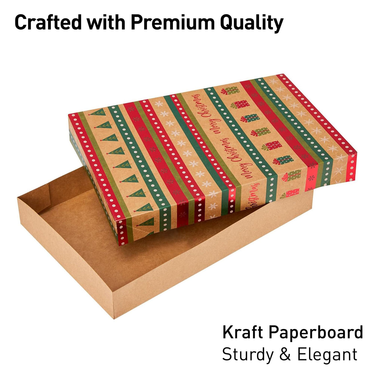 SUNCOLOR 12 Pack 14" Brown Large Christmas Gift Boxes With Lids For Clothes Presents SUNCOLOR