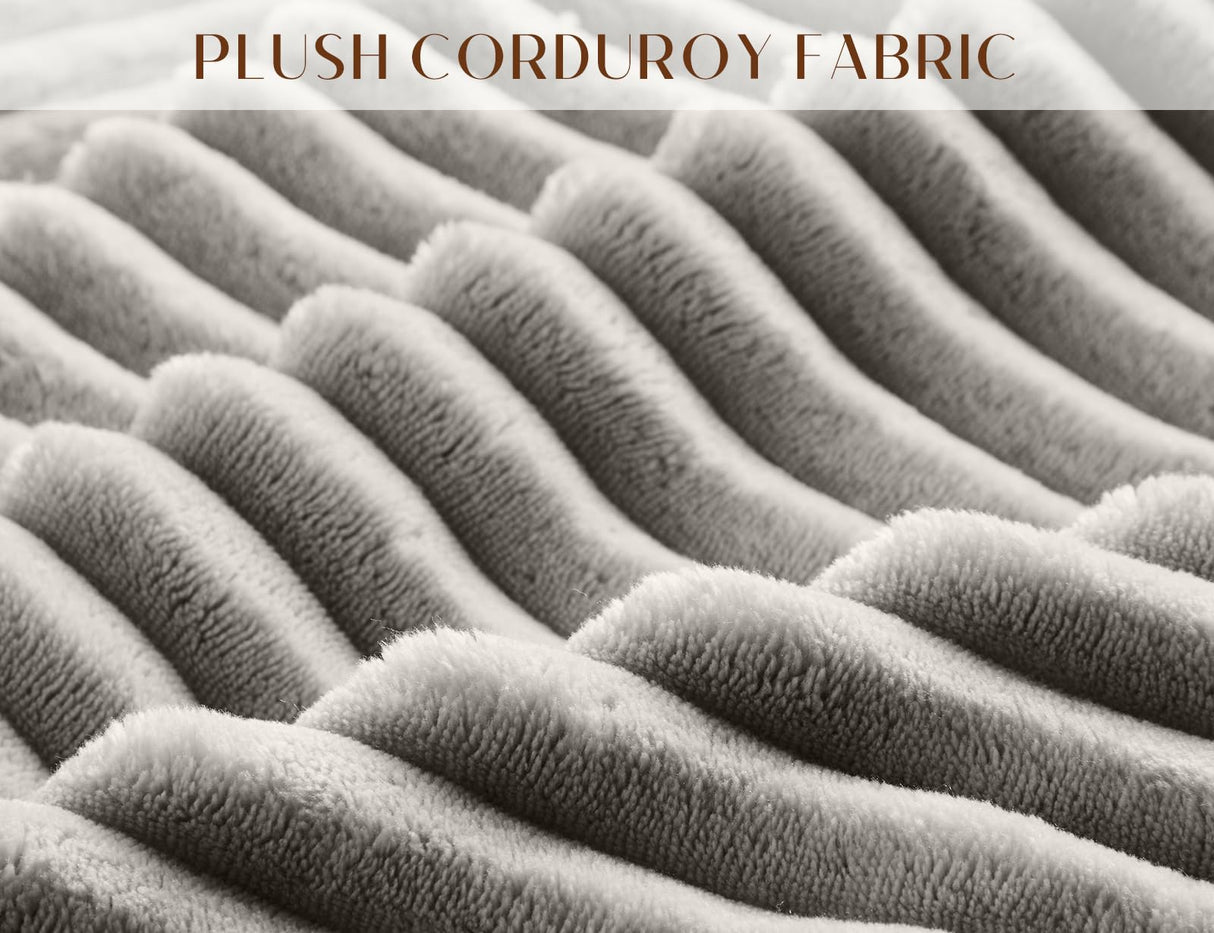 ohllob 110" Modular Sectional Sofa, L Shaped Couch with Chaise Lounge, Fluffy Corduroy Cloud Couch with Deep Seat for Living Room (Light Grey) ohllob