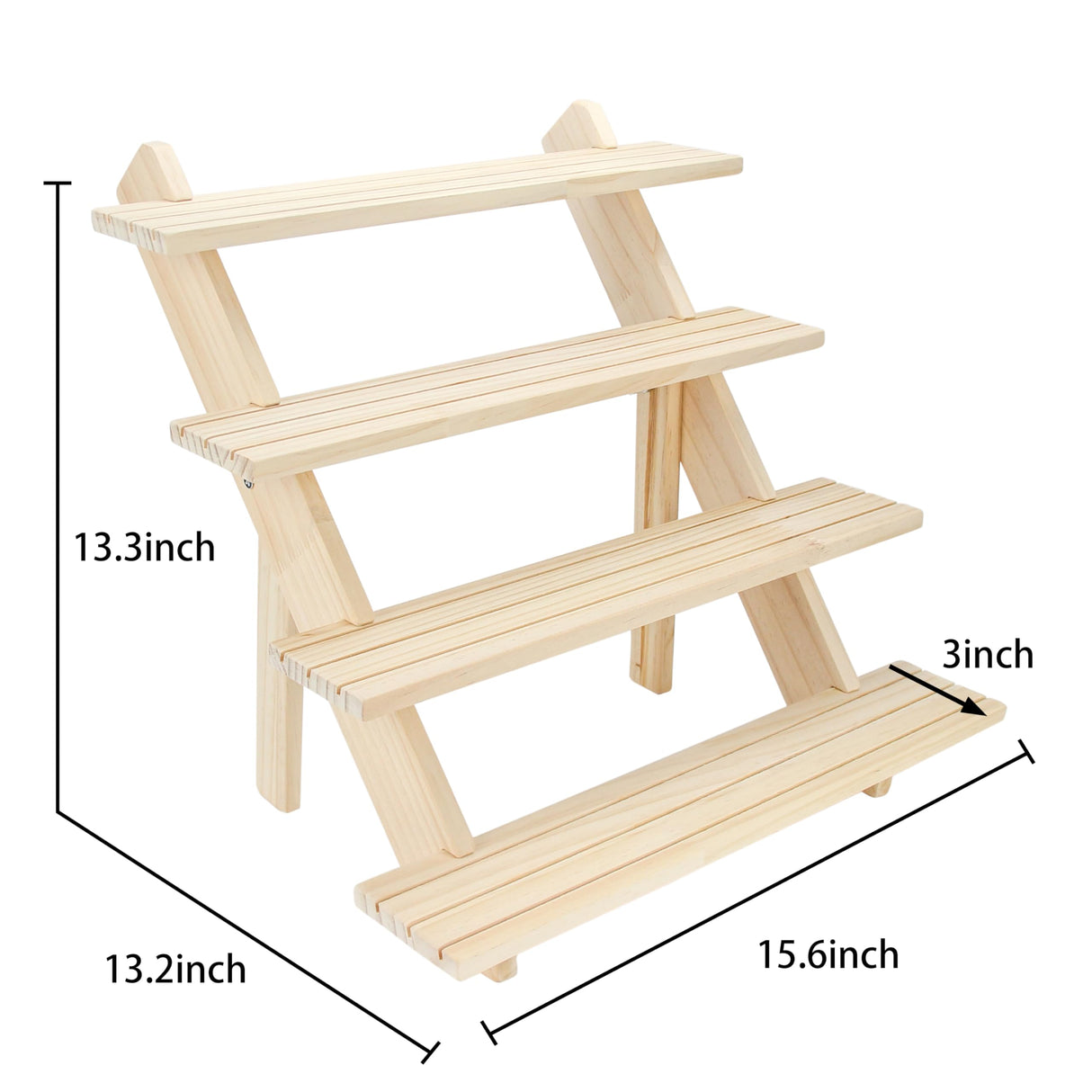 Gonice 4 Tier Wooden Display Riser, Tiered Wood Earring Display Stand, Cupcake Stand, Countertop Merchandise Display Stand for Selling Gonice