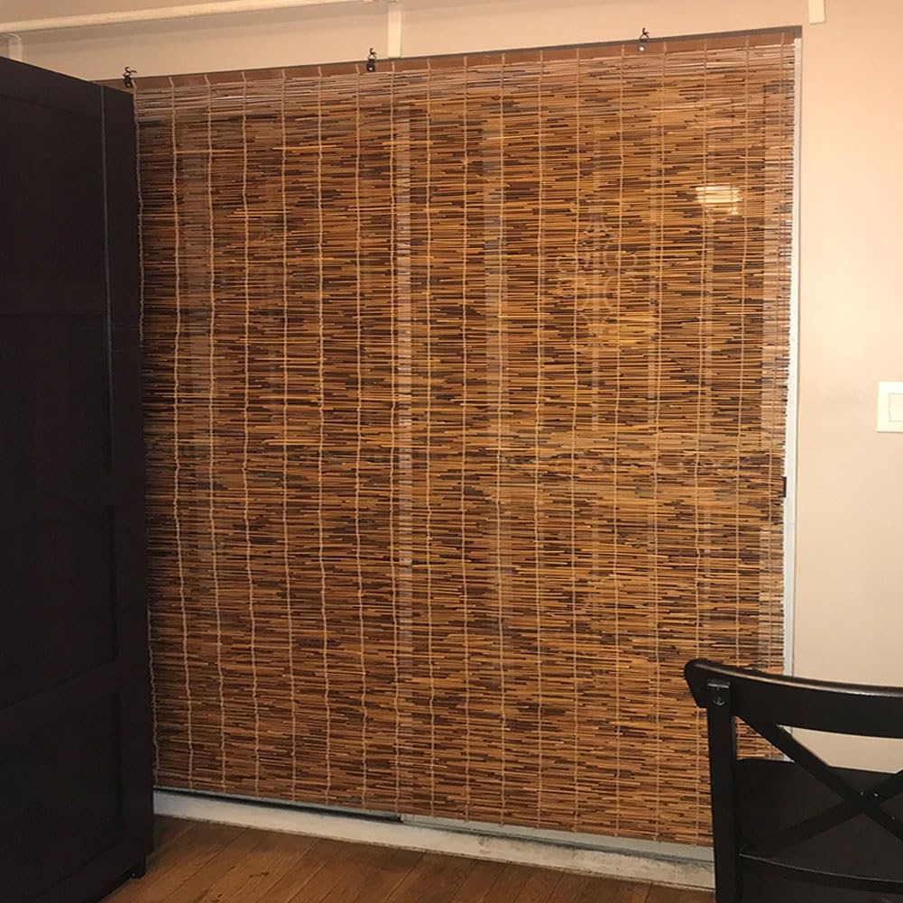 Bamboo Shades for Windows 70% Blackout Shades Blinds 10'' 20'' 26'' 28'' 30'' 34'' 36'' 38'' 42'' 48'' 54'' 60'' 72'' Width Bamboo Blinds Roller Shades for Patio Garden Balcony Cordless (Size : W60x7 Generic