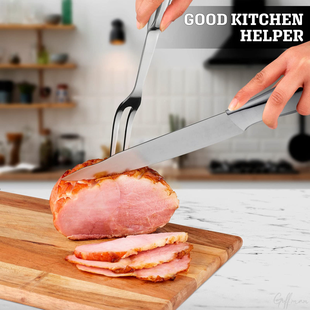 Browne Two Pronged Fork Tine Elite - 11 Inch Kitchen Forks Carving Fork for Meat Stainless Steel Kitchen Utensils Meat Fork Carving - Silver Heavy Duty Serving Fork Carving Set Meat Forks for Kitchen Guffman