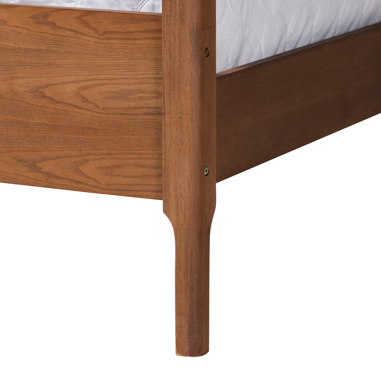 Baxton Studio Dakota Platform Canopy Bed, Queen, Light Grey/Ash Walnut Baxton Studio