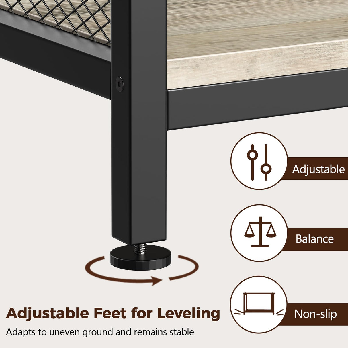 Tatub 55-90 Gallon Fish Tank Stand Large Aquarium Stand with Accessories Storage Cabinet, Heavy Duty Metal Fish Tank Cabinet Suitable for Turtle Tank, Reptile Terrarium, 1000LBS Capacity, Wood Tatub