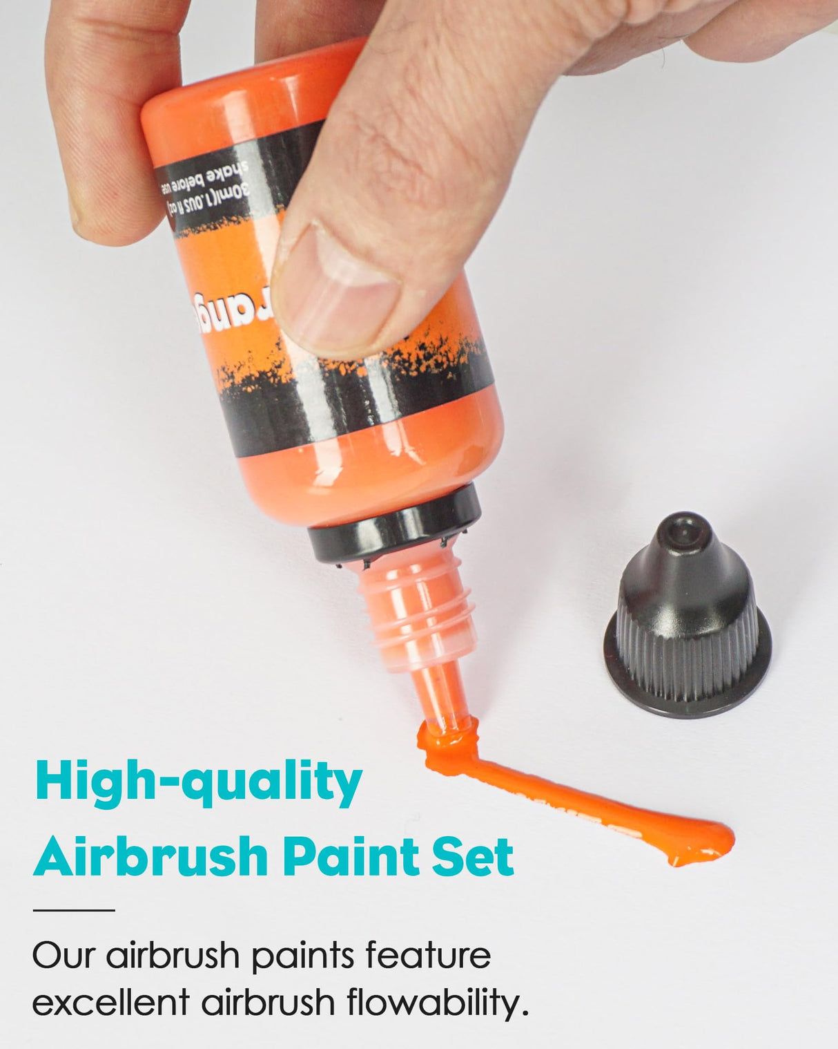 Airbrush Paint Set, 24Colors Acrylic Air Brush Paint Kit, Ready to Spray Water-Based Opaque & Neon Colors for Artists, Beginners, and Students, DIY Projects, 30 ml/1.01 Fl Oz Bottle O Rexley