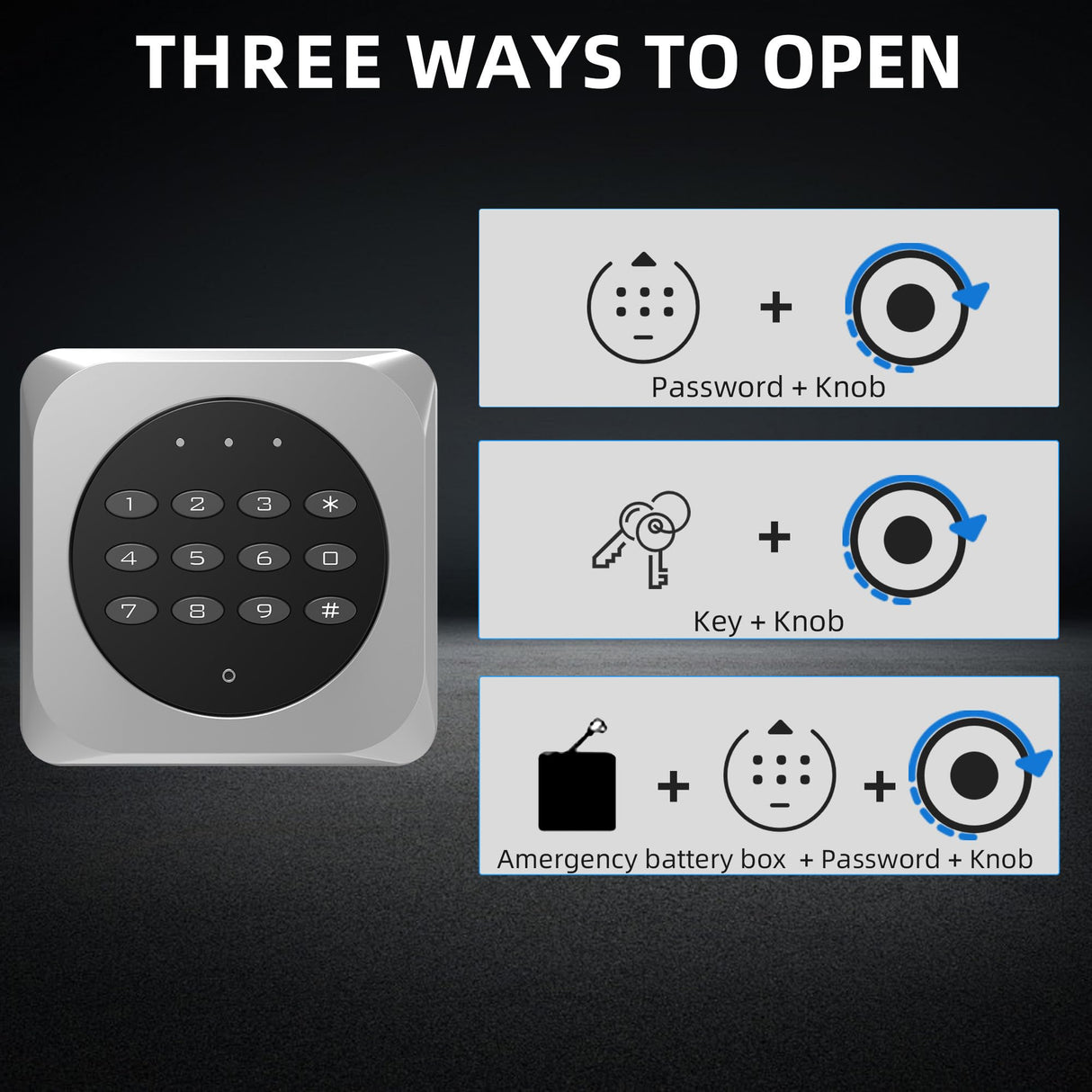 Emasme 2 Gun Safe, Gun Safe for Rifles and Pistols, Quick Access Long Gun Safes for Rifles, Electronic Gun Cabinet with Removable Gun Rack, Pistols Pockets for Home Office Garage (2-3 Guns Safe) Emasme