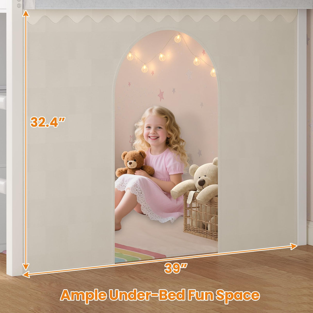 BTHFST Twin Size Loft Bed for Kids, 8 Storage Drawers & LED Lights, House Shaped Metal Bed with Bookcase, Soft Foam Ladder, 13.4" Safety Guardrail, Space Saving, Fun Curtain BTHFST