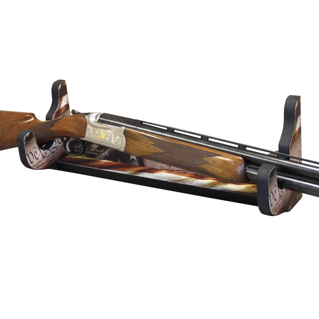 Rush Creek Creations Wall-Mount Single Gun Storage Display Rack for Rifles and Shotguns, Indoor 1-Gun Display Rack, Durable Americana Finish Rush Creek Creations