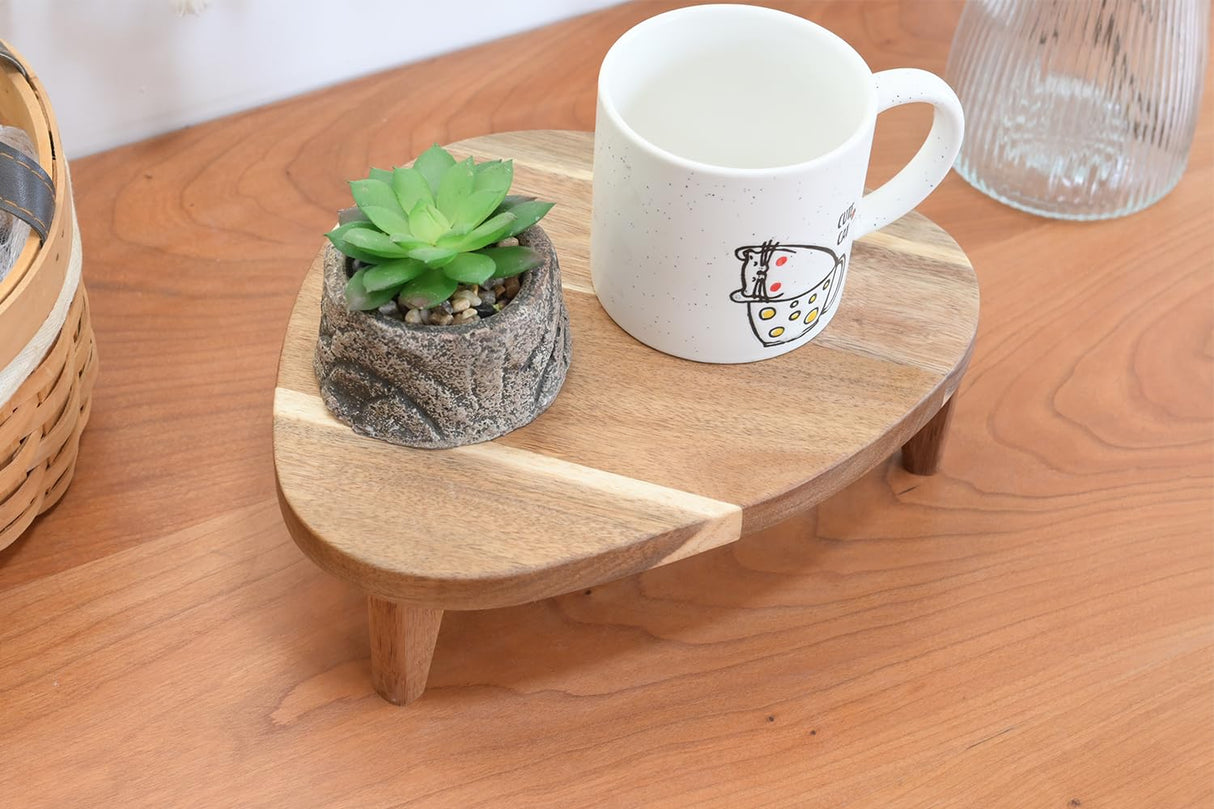 RiLiKar Wood Corner Pedestal Stand Triangle Decorative Farmhouse Wood Riser for Display Wooden Stand Soap Tray Candle Plant Holder Kitchen Bathroom Coffee Bar Counter Organizer RiLiKar