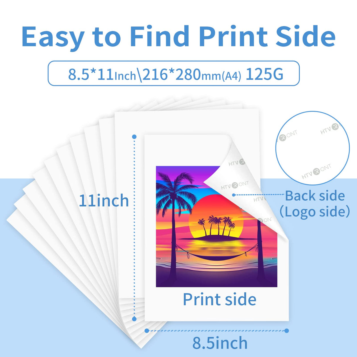 HTVRONT Sublimation Paper 8.5 x 11 Inch - 120 Sheets Easy to Transfer Sublimation Paper for T-shirts, Tumblers, Mugs (A4) HTVRONT