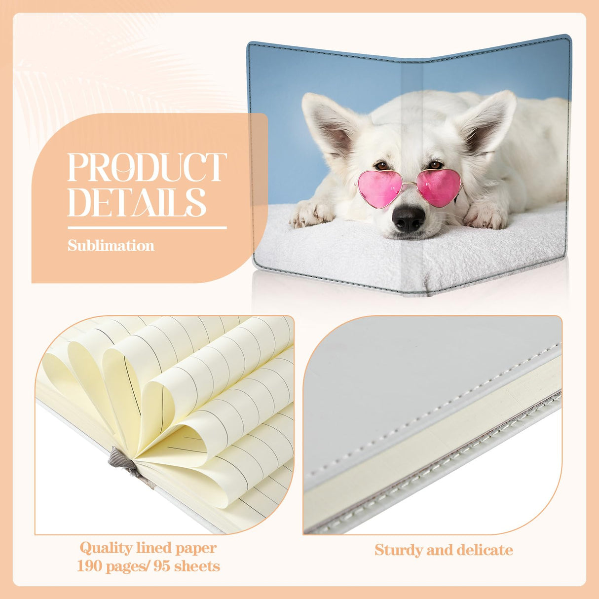 Colarr 12 Pcs Sublimation Journal Blank Notebooks Bulk A5 190 Pages Thick Faux Leather Notebook Sublimation Note book Leather Sublimation Journal Notebook for School Office Supplies, 8.3 x 6 Inch Colarr