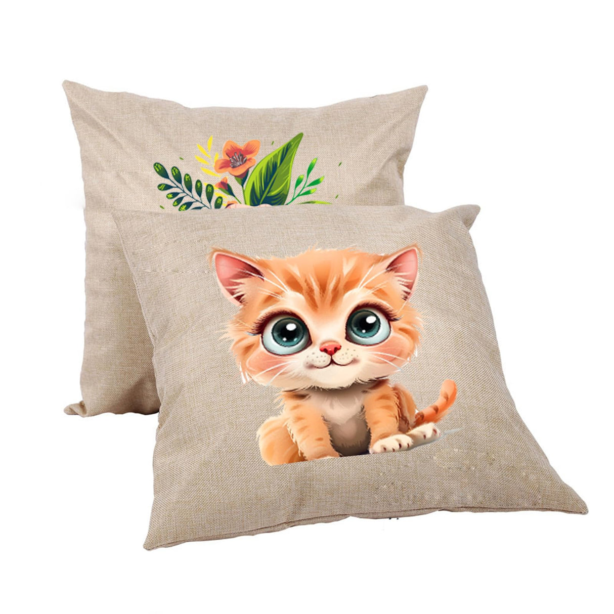 H-E Linen 3D Sublimation Blank Pillow Case DTF Fashion Cushion Pillowcase Cover for Heat Press Printing and DTF Printing Throw Pillow Covers (10pcs/Pack) H-E