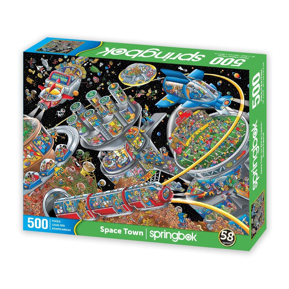 Springbok's 500 Piece Jigsaw Puzzle Space Town - Made in USA Springbok