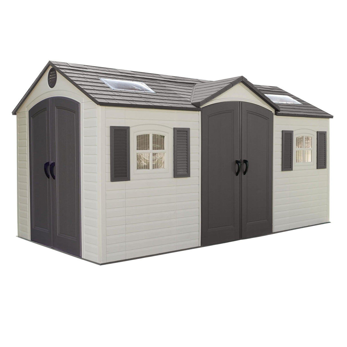 Lifetime 60079 Outdoor Storage Dual Entry Shed, 15 x 8 ft, Desert Sand Lifetime