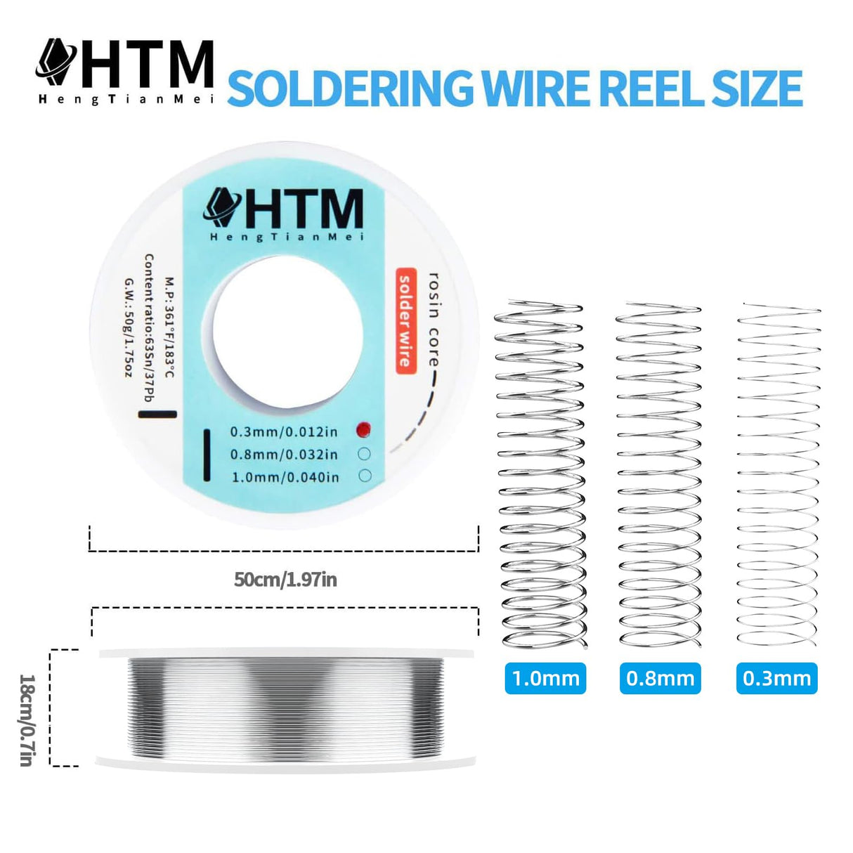 63/37 Rosin Core Tin Lead Solder Wire For Electrical Soldering(0.3mm/50g) HengTianMei