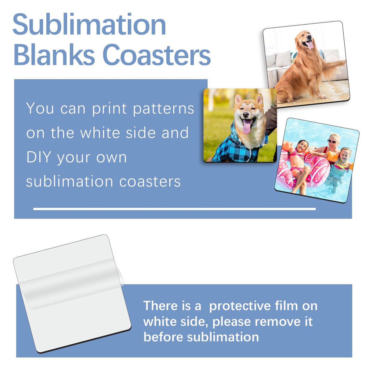 36 Pcs Sublimation Square Coaster Blanks Bulk with Cork Back MDF Sublimation Coasters Blanks Cork Back Heat Transfer Wood Hardboard Cork Coasters Sublimation Product Blank Coaster 3.86x3.86 Inch LaiHiulaan