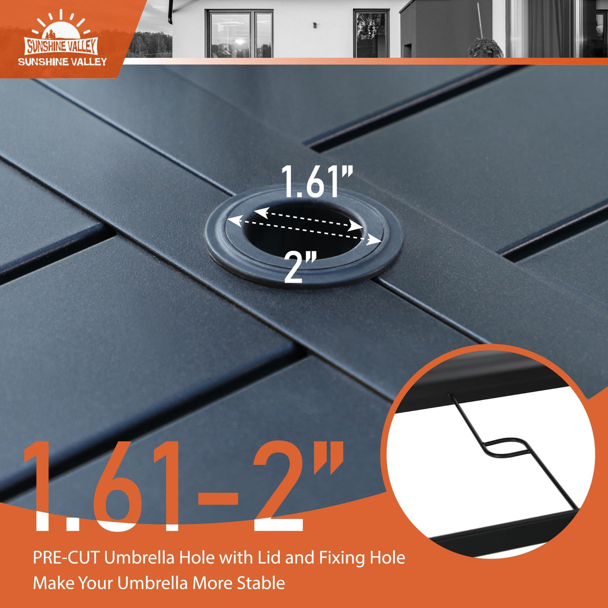 SUNSHINE VALLEY 7 Piece Patio Dining Sets for 6, Outdoor Table and Chairs Set with Patio Dining Table(1.61-2" Hole) and 6 High Back Textilene Patio Dining Chairs, Outdoor Dining Sets for Deck Backyard SUNSHINE VALLEY