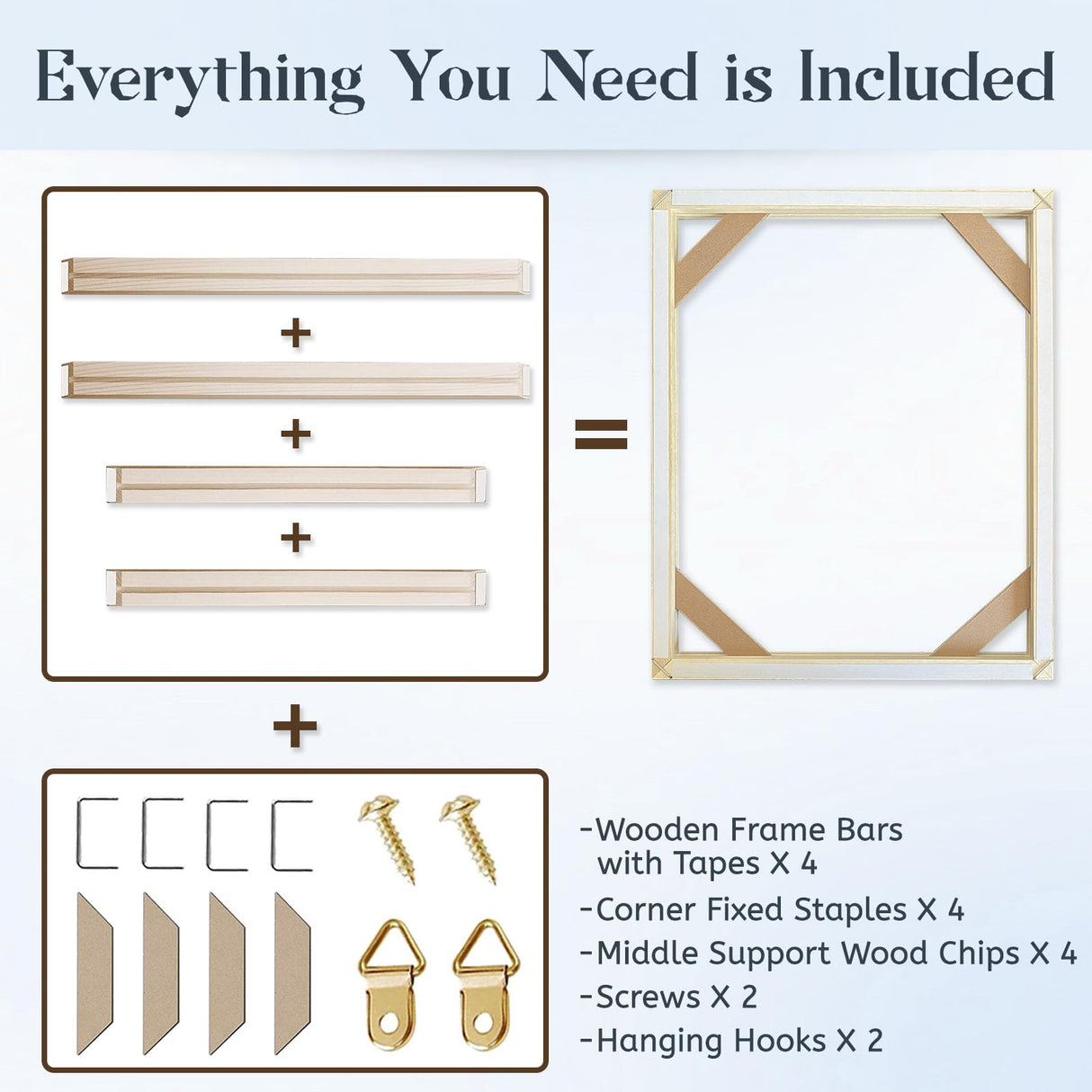 VYPEROCK Canvas Stretcher Bars 24x36 Inch Frame Kit, Available in 25+ size Wood Stretcher Bars for Home and Office, Gallery Wrap Wall Arts Supply for Oil Painting, Poster, Picture & Paint by Numbers VYPEROCK