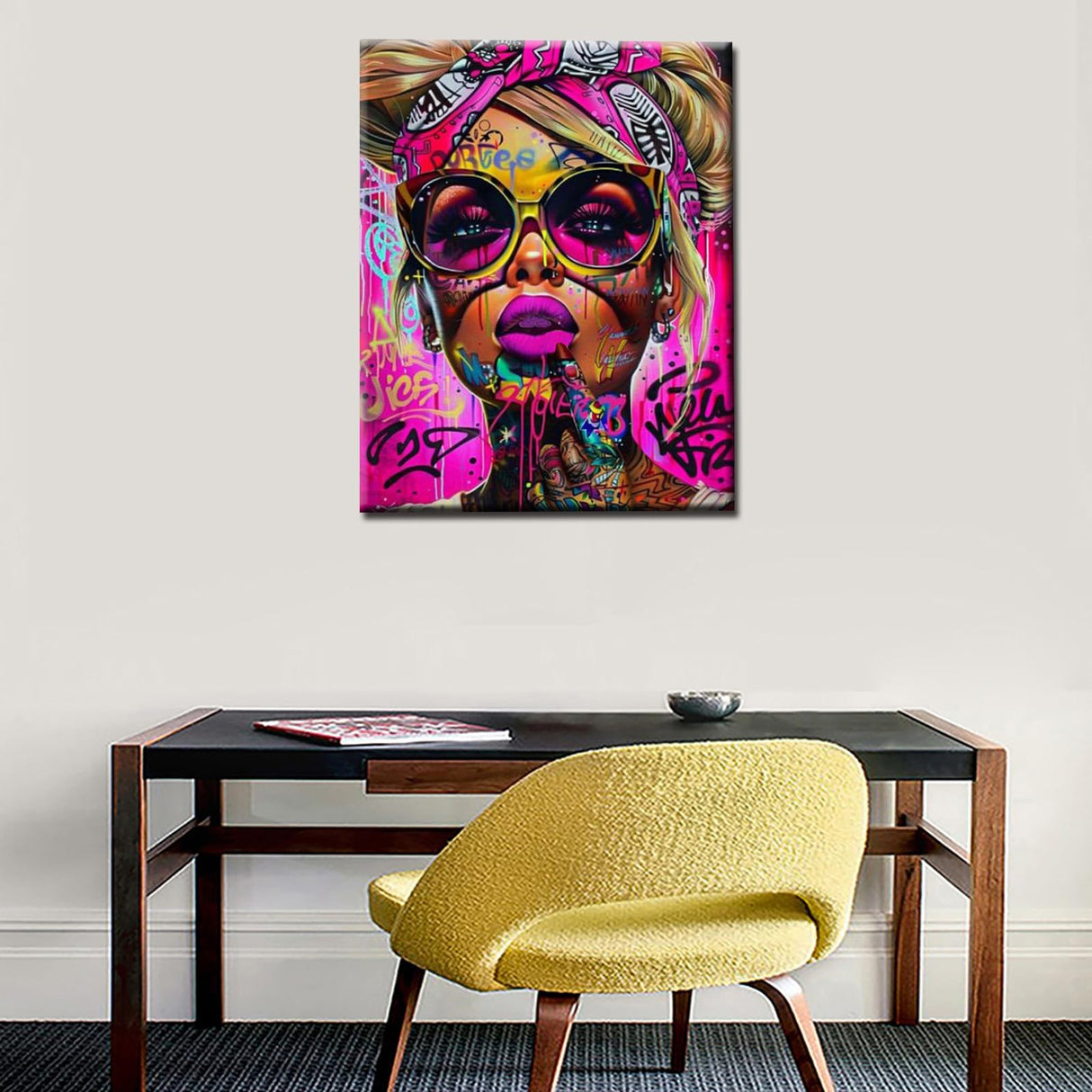 Graffitic Fashion Women Diamond Painting for Adult Sexy Candy Girl DIY 5D Full Drill Crystal Art 16x12 inch,Lady Wearing Sunglass HD Canvas Diamond Art Craft Home Decor Pop Art Gift(Frameless) Tucocoo