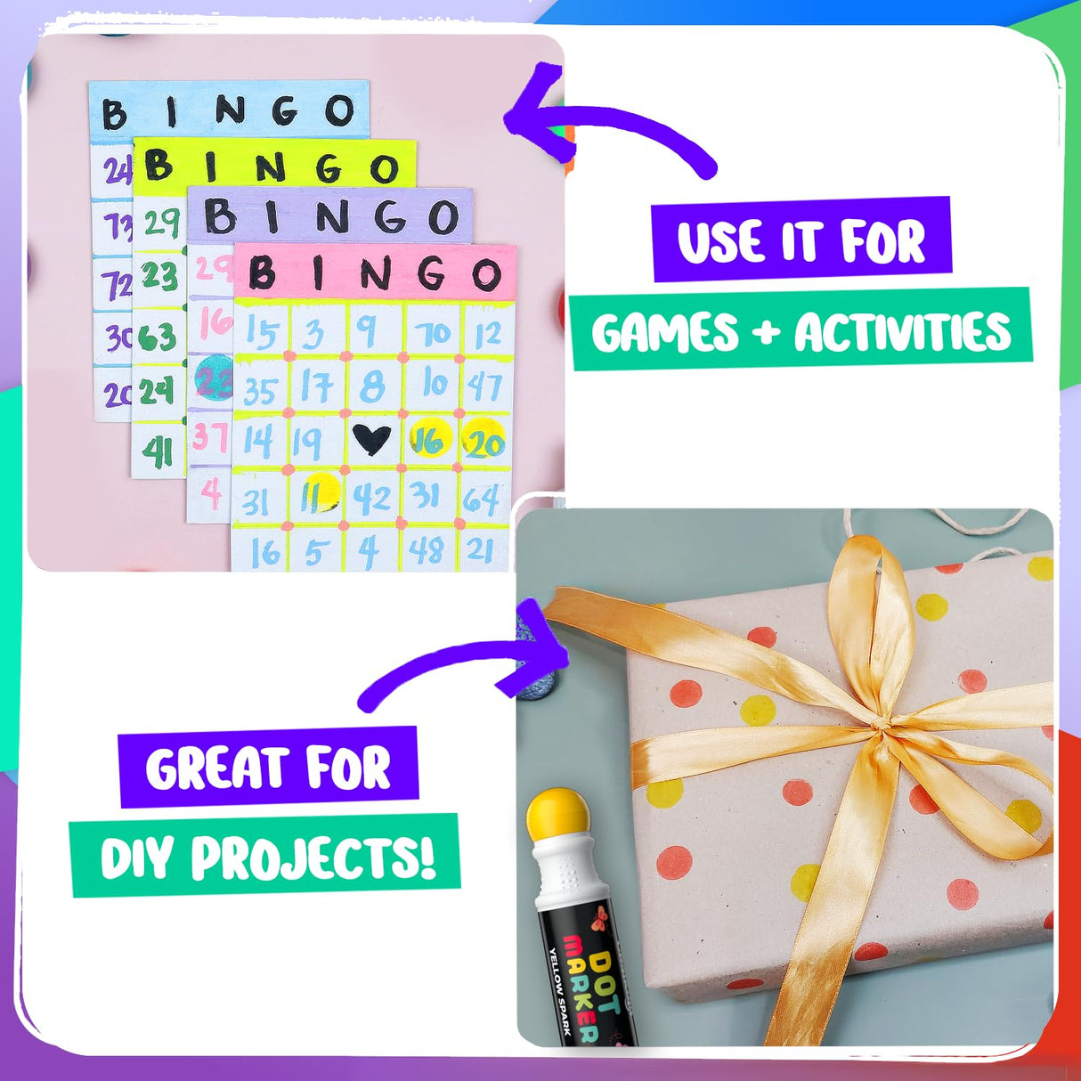 Chalkola 6 Washable Dot Markers for Toddlers 1-3 | Non Toxic Bingo Daubers for Toddlers 2-4 | Preschool, Kindergarten Paint Stamp Markers Set - Dot Art and Crafts Supplies for Kids Chalkola